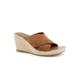 Wide Width Women's Hastings Heeled Sandal by SoftWalk in Tan Suede (Size 10 W)