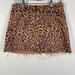 Free People Skirts | Free People We The Free Leopard Print Denim Zip Up Mini Skirt Size 28 | Color: Black/Brown | Size: 6