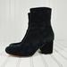 Free People Shoes | Free People Cecile Black Suede Zip Up Block Heel Ankle Boots D151 | Color: Black | Size: 9