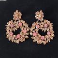 J. Crew Jewelry | J Crew Pink Rhinestone Wreath Statement Earrings | Color: Gold/Pink | Size: Os