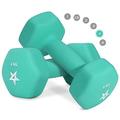 Yes4All WCZV Hex Neopren Hanteln Set Gewichte für Krafttraining Yoga Pilate - Kurzhanteln 2er set, Dumbbells Set für Frauen Männer, 4 kg hanteln 2 er set türkisblau