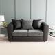 Blake Soft Faux Leather Combo 2 Seater Sofa Grey