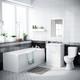 1700mm Bath, WC Toilet, 600 mm White Vanity Basin Cabinet & Front End Panel