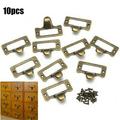 Yannee Antique Style Brass Cabinet Drawer Label Tag File Name Card Holder Frame Label Pulls 10 Pcs