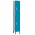 Global Industrial 652176BL 12 x 15 x 36 in. Double Tier Paramount Locker with 2 Door Assembled Blue