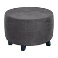 Rosnek Ottoman Cover Stretch Ottoman Slipcover Round Ottoman Storage Cover Folding Stool Covers Furniture Protector for Footrest