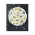 Love You Moon & Back Outer Space Art for Kids Graphic Art Gallery Wrapped Canvas Print Wall Art