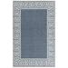 1.25 x 1.25 Navy Blue and Ivory Geometric Square Outdoor Area Throw Rug Corner Sample