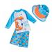 BULLPIANO Baby Toddler Boys Two Pieces Swimsuit Set Boys Crab Bathing Suit Rash Guards with Hat UPF 50+ for Boys 0-9 Years