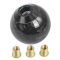 Tohuu Shift Knob Gear Shifter Knobs With 3 Adapters Carbon Fiber Shift Knob Round Ball Racing Gear Shift Shifter Knob Head For Buttonless Automatic Speed Manual Transmission Vehicles apposite