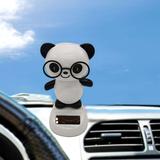 Biplut Lovely Glasses Panda Solar Power Swinging Doll Car Interior Ornament Decor Gift (1pc)
