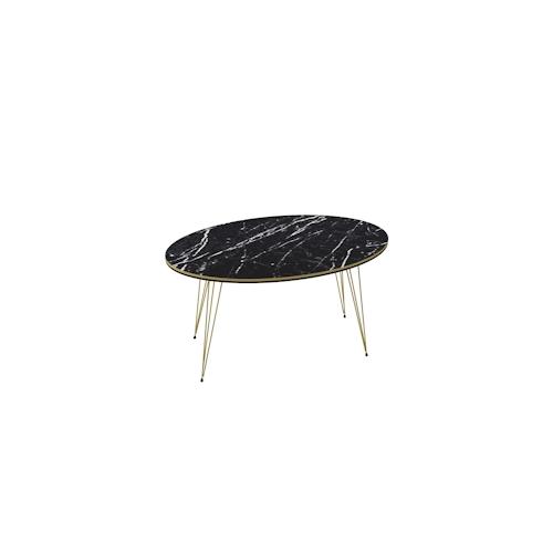 moebel17 Couchtisch Marmor Optik Oval Schwarz 21597013