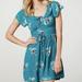 American Eagle Outfitters Dresses | American Eagle Teal Floral Mini Dress, Size 4 | Color: Blue/Green | Size: 4