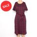 Lularoe Dresses | New Lularoe Maroon Black Plaid Casual Midi Dress S | Color: Black/Red | Size: S