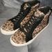 American Eagle Outfitters Shoes | American Eagle Outfitters Leopard Print Sneakers Size 7 | Color: Black/Tan | Size: 7