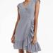 J. Crew Dresses | J Crew Gingham Faux Wrap Mini Cotton Poplin Lined Ruffle Dress | Color: Blue/White | Size: 2