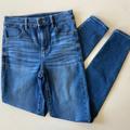 American Eagle Outfitters Jeans | American Eagle Curvy Super Hi-Rise Jegging Super Stretch Denim Jeans | Color: Blue | Size: 0p