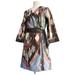 Anthropologie Dresses | Eloise Kimono Wrap Silk Style Dress Size Small Medium Anthropologie | Color: Blue/Gray | Size: S