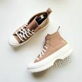 Converse Shoes | Converse Ctas Lugged 2.0 Hi Autumn Brown Egret Embroidered Women's 8.5 | Color: Brown/Cream | Size: 8.5