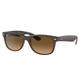 Ray-Ban RB2132 New Wayfarer Sunglasses Matte Brown On Transparent Brown Frame Gradient Brown Lens Polarized 58 RB2132-6608M2-58