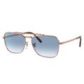 Ray-Ban RB3636 New Caravan Sunglasses Rose Gold Frame Clear Gradient Blue Lens 55 RB3636-92023F-55