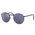 Ray-Ban RB3637 New Round Sunglasses Black Frame Green Mirror Blue Lens 47 RB3637-002-G1-47