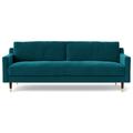 Swoon Rieti Velvet 3 Seater Sofa- Kingfisher Blue