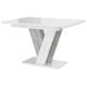 Mobilier1 - Table Goodyear 125, Blanc brillant + Gris, 75x90x120cm, Allongement, Stratifié - Blanc
