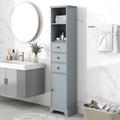 Wildon Home® Lettie Freestanding Linen Cabinet, Bathroom Storage Cabinet, Bathroom Cabinet Manufactured Wood in Gray | Wayfair