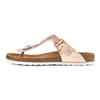 Zehentrenner LASCANA "Sandale, Pantolette, offener Schuh, Sommerschuh", Damen, Gr. 42, rosa (roségoldfarben), Obermaterial: 100% Lederimitat. Futter: 100% Textilmaterial. Decksohle: 100% Rindsleder. Laufsohle: 100% Synthetik, metallic, glänzend,...