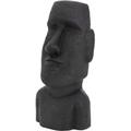 Testa Moai Rapa Nui Figura Alta 53,5 cm Resina di Pietra Fusa Resistente alle Intemperie Antracite