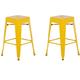 Set of 2 Modern Dining Room Living Room Steel Bar Stools 76 cm Gold Cabrillo - Yellow