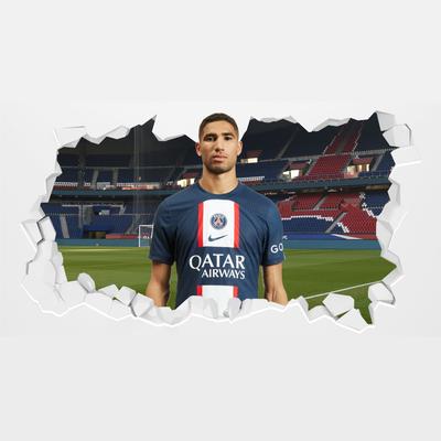 Paris Saint-Germain Hakimi Broken Wandaufkleber – 90 cm x 45 cm Image