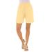 Plus Size Women's Soft Knit Short by Roaman's in Banana (Size M) Pull On Elastic Waist