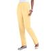 Plus Size Women's Straight-Leg Soft Knit Pant by Roaman's in Banana (Size 3X) Pull On Elastic Waist