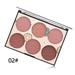 6 Colors Makeup Baked Blush Bronzer Blusher Face Form In Light Is Perfect For Light Skin Tones For Eye Shadow And Blush Palette For Cheeks Eyes