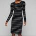 Athleta Dresses | Athleta Sweater Weather Knit Wool Blend Striped Dress Black/White Small | Color: Black/White | Size: S