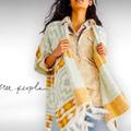 Free People Sweaters | Freepeople Diamondback Boho Poncho Kimono Mint & Gold | Color: Gold/Green | Size: One Size