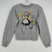 Disney Tops | Disney Womens Size Xs Crewneck Sweatshirt Alice In Wonderland Gray Ruched Waist | Color: Gray | Size: Xs