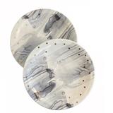 Anthropologie Dining | Anthropologie Night Sky Watercolor Dessert/Salad Plates In Grey - Set Of 2 | Color: Gold/Gray | Size: Os