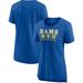 Women's Fanatics Branded Heathered Royal Los Angeles Rams Neck And Scoop T-Shirt