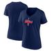 Women's Fanatics Branded Navy Minnesota Twins Tough The Dish V-Neck T-Shirt