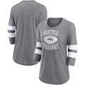 Women's Fanatics Branded Heathered Gray Seattle Seahawks Throwing Down Scoop Neck 3/4-Sleeve T-Shirt