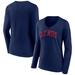 Women's Fanatics Branded Navy Ole Miss Rebels Basic Arch Long Sleeve V-Neck T-Shirt