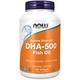Now Foods, DHA-500, Double Strength, 180 Softgels, Lab-Tested, Fish Oil, EPA, Vitamin E, Gluten Free, Non GMO