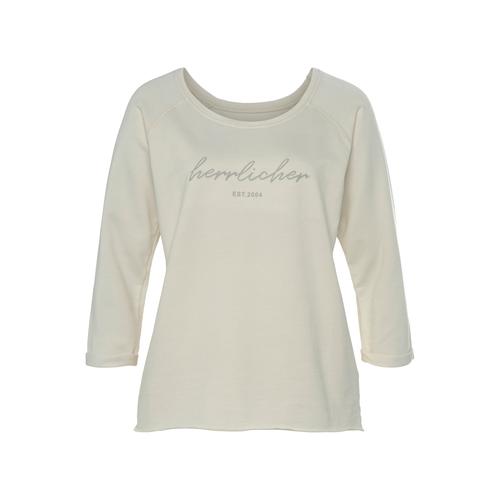 „Sweatshirt HERRLICHER „“Angelika““ Gr. XL (42), beige (creme weiß) Damen Sweatshirts“