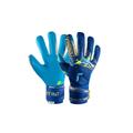 Torwarthandschuhe REUSCH "Attrakt Aqua" Gr. 9, bunt (goldfarben, blau) Damen Handschuhe Sporthandschuhe