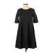 Adrienne Vittadini Casual Dress - A-Line: Black Solid Dresses - Women's Size X-Small