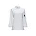 Winco UNF-7WS Beacon Women's Chef's Jacket w/ Long Sleeves - Poly/Cotton, White, Small
