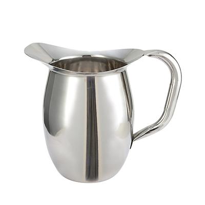 Winco WPB-2 64 oz Stainless Steel Bell Pitcher w/ Mirror Finish, Silver